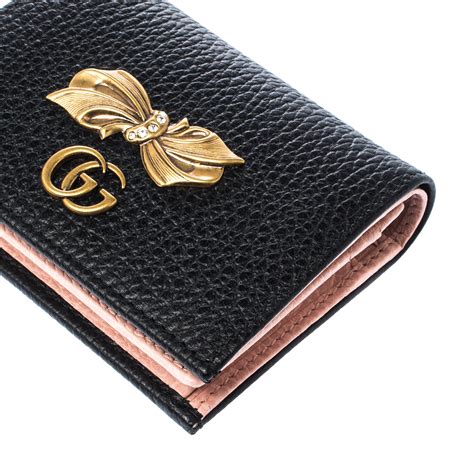 gucci marmont card case farfetch|Gucci card case with bow.